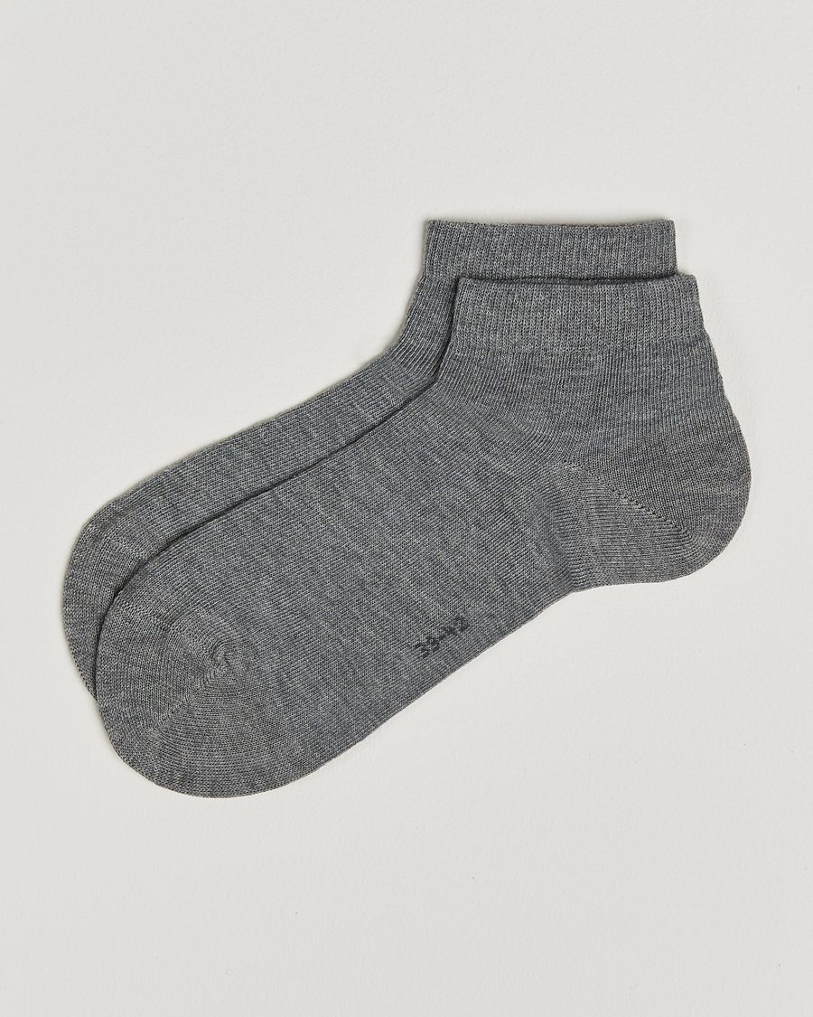 Heren | Ondergoed | Falke | Happy 2-Pack Cotton Sneaker Socks Light Grey Melange