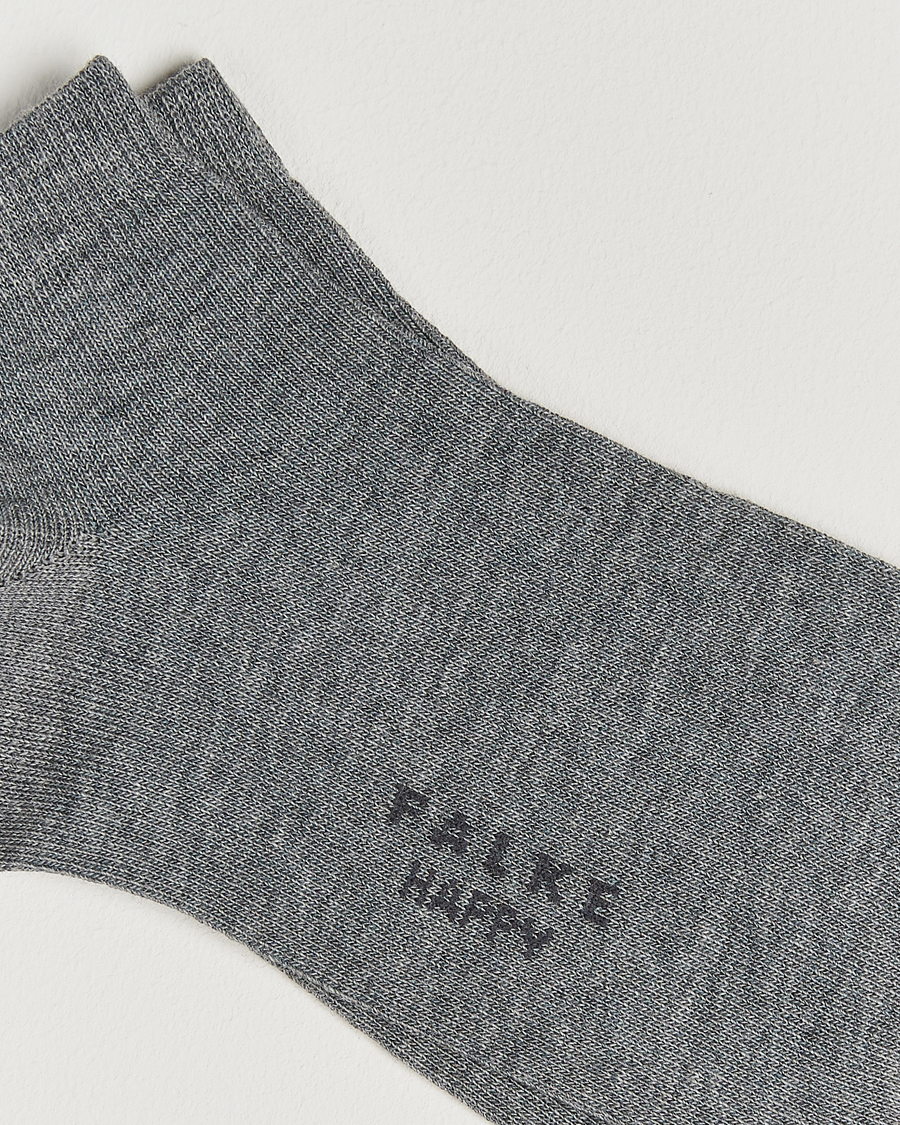 Heren | Ondergoed | Falke | Happy 2-Pack Cotton Sneaker Socks Light Grey Melange