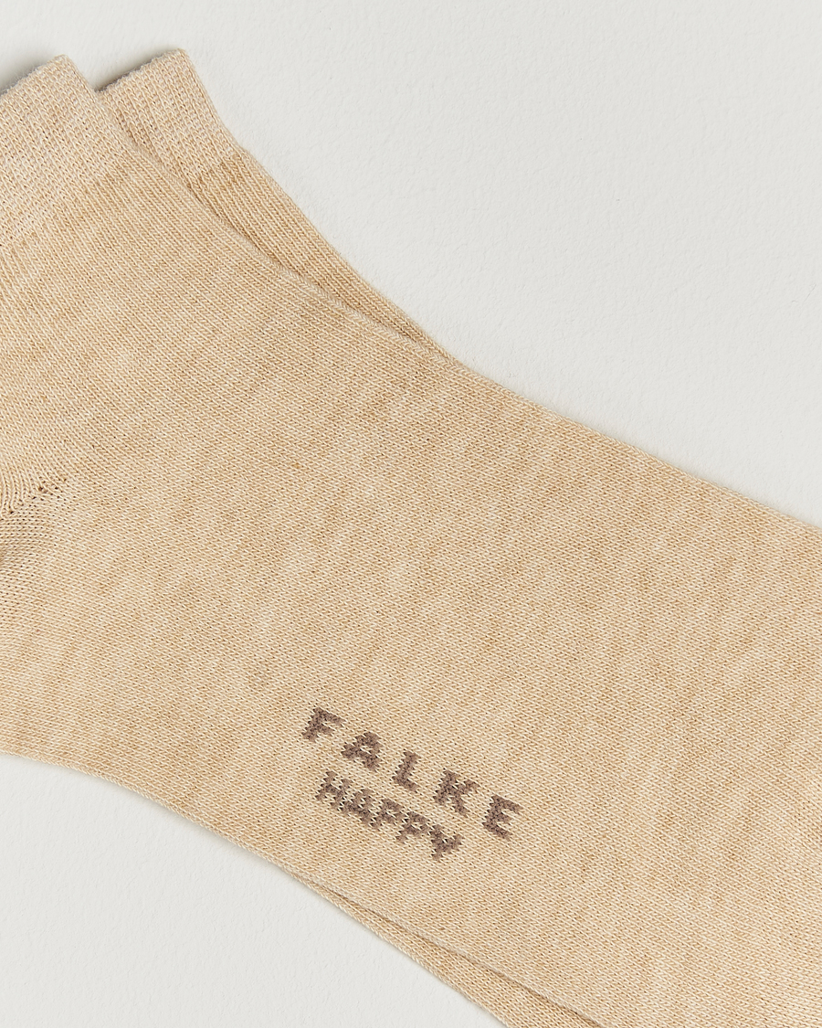 Heren | Ondergoed | Falke | Happy 2-Pack Cotton Sneaker Socks Sand Melange
