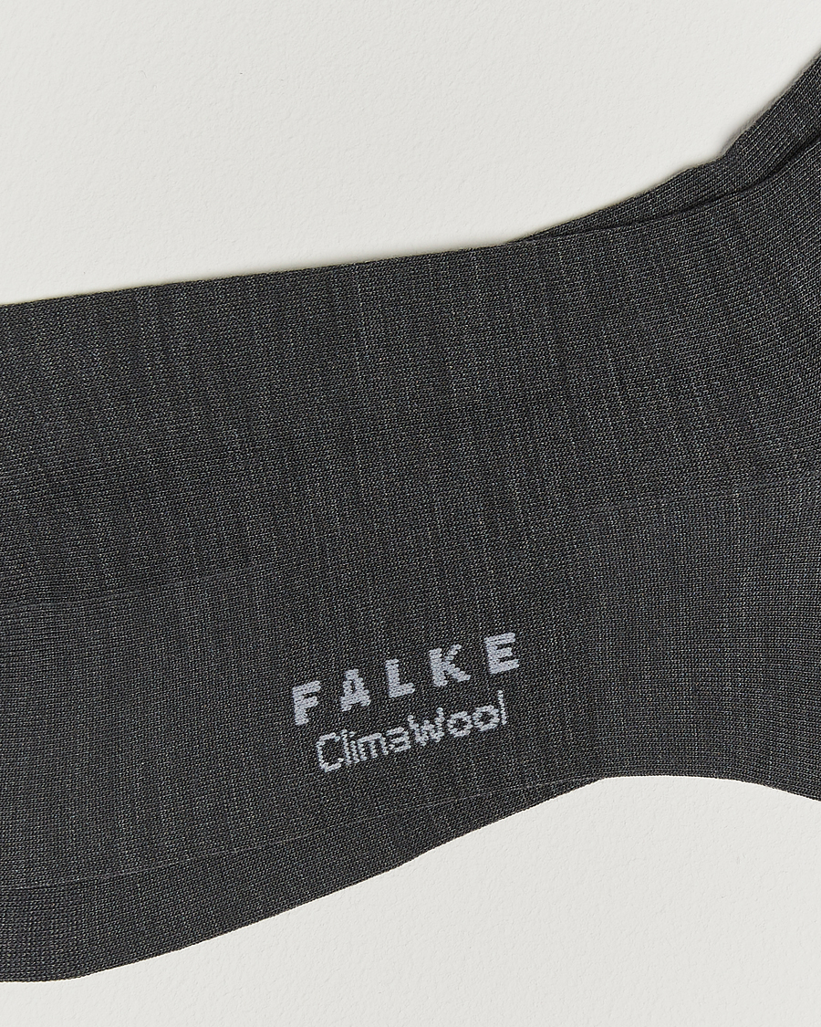 Heren | Ondergoed | Falke | Clima Wool Sock Anthracite Melange
