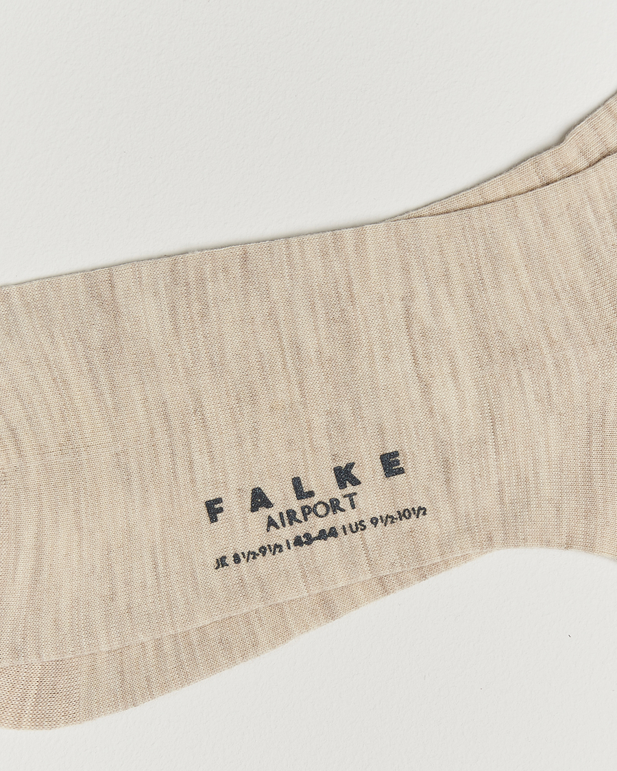 Heren | Ondergoed | Falke | Airport Knee Sock Beige Melange
