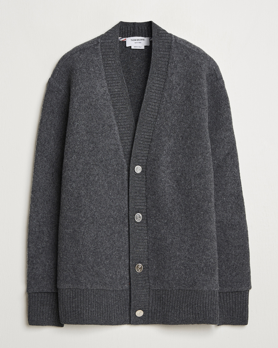 Heren | Truien | Thom Browne | Wool Fleece Cardigan Charcoal