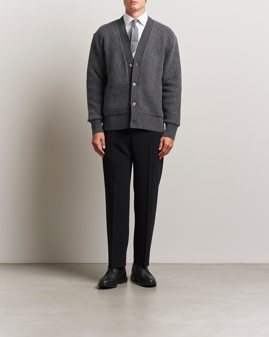 Heren | Truien | Thom Browne | Wool Fleece Cardigan Charcoal