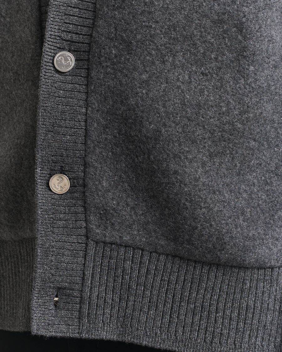 Heren | Truien | Thom Browne | Wool Fleece Cardigan Charcoal