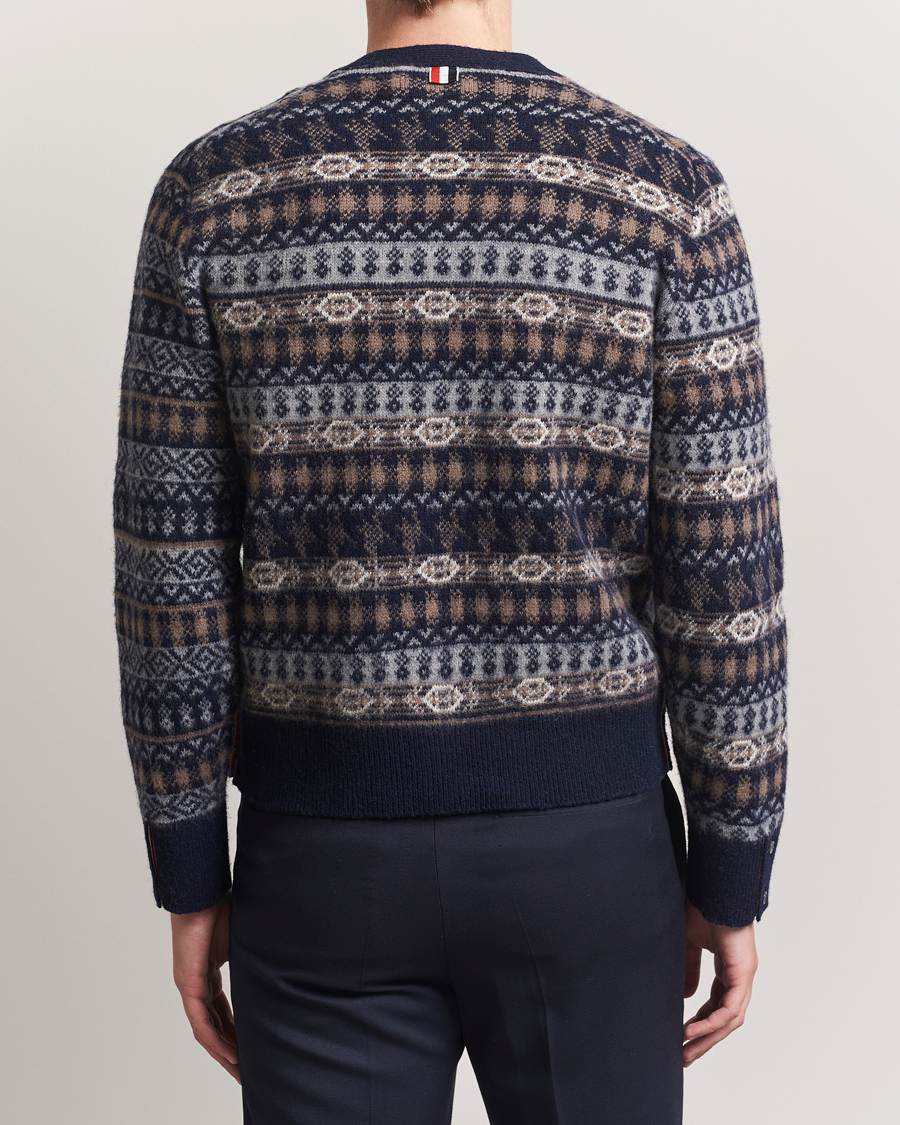Homme | Pulls Et Tricots | Thom Browne | Fairisle Jacquard Cardigan Navy