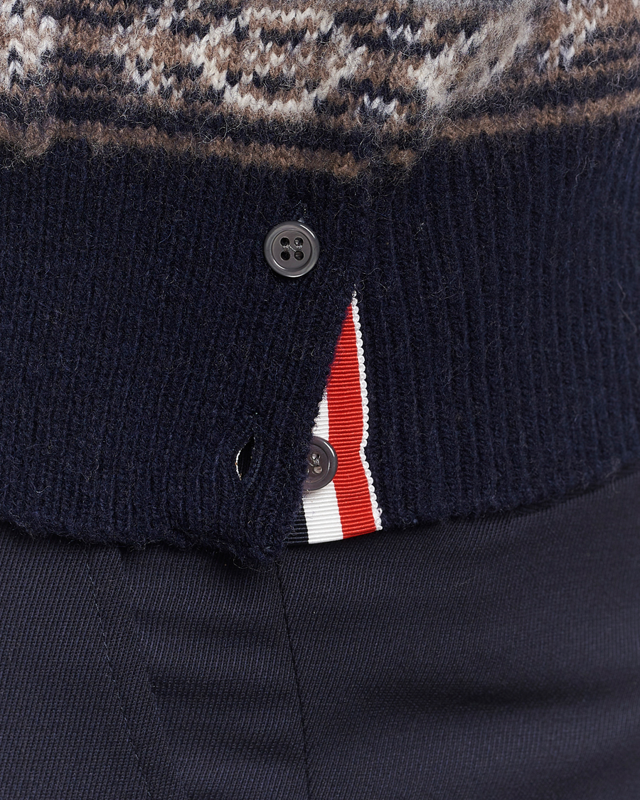 Homme | Pulls Et Tricots | Thom Browne | Fairisle Jacquard Cardigan Navy