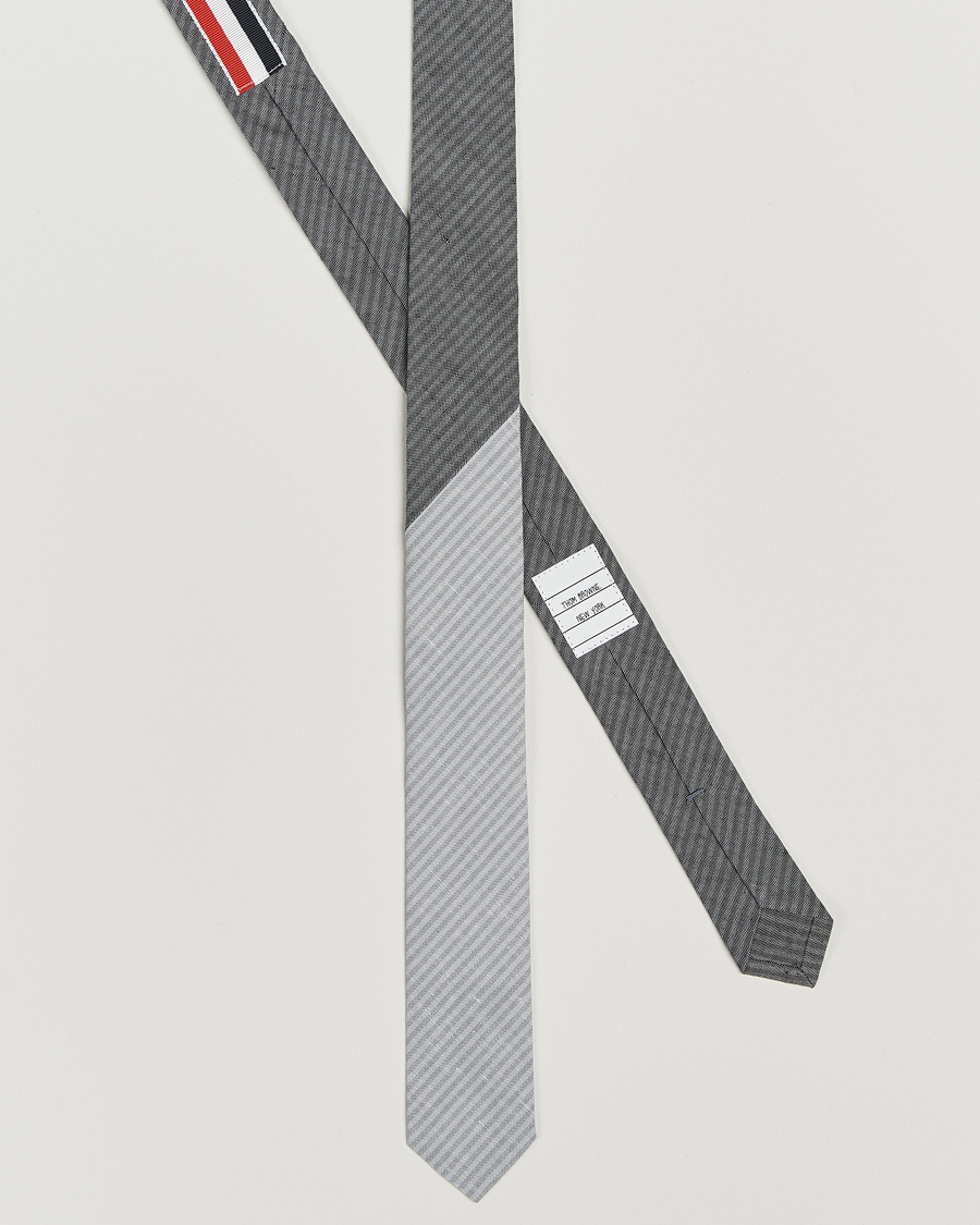 Homme | Cravates | Thom Browne | Uni Stripe Tie Light Grey