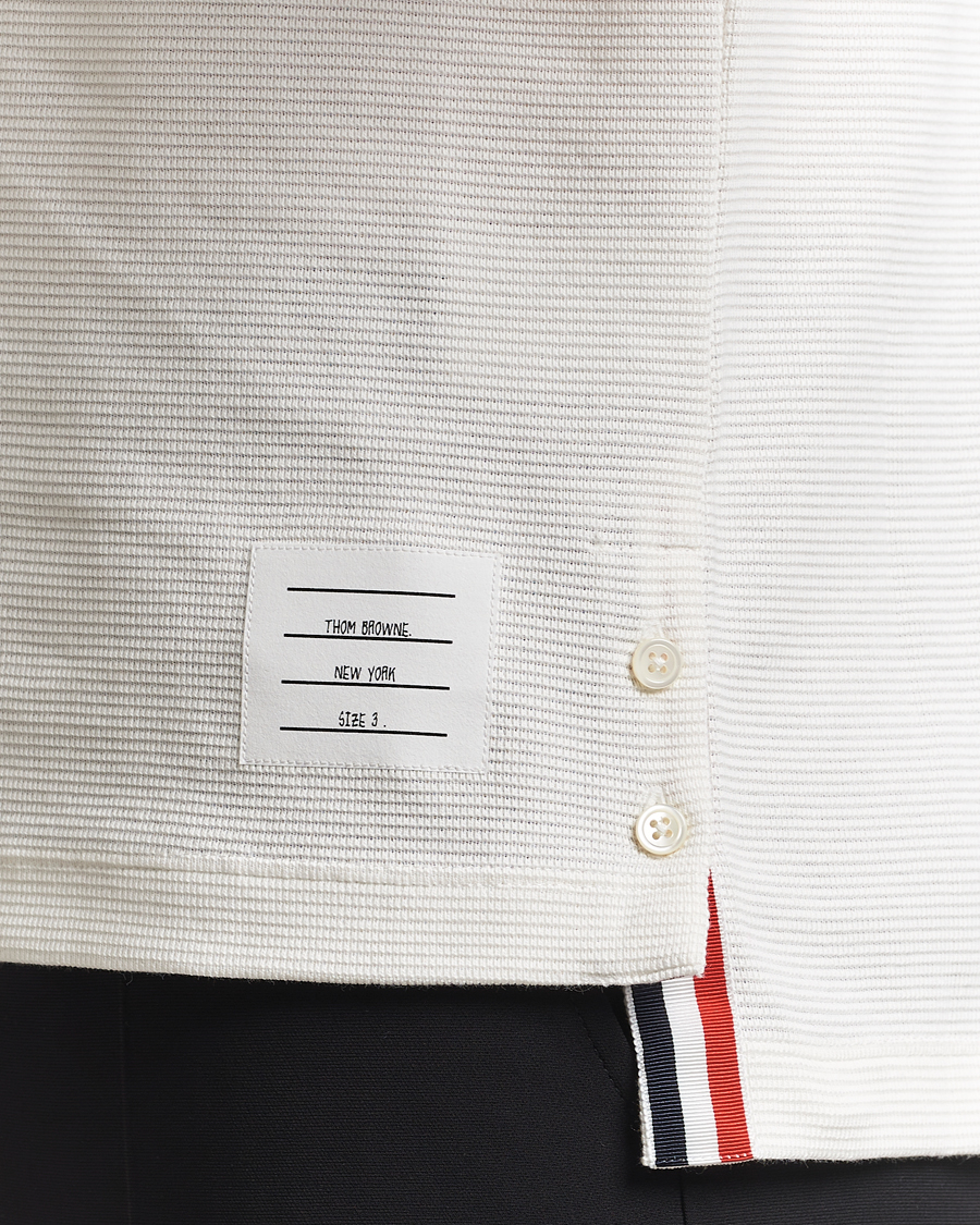 Homme | Polos | Thom Browne | Waffle Cotton Polo Natural White