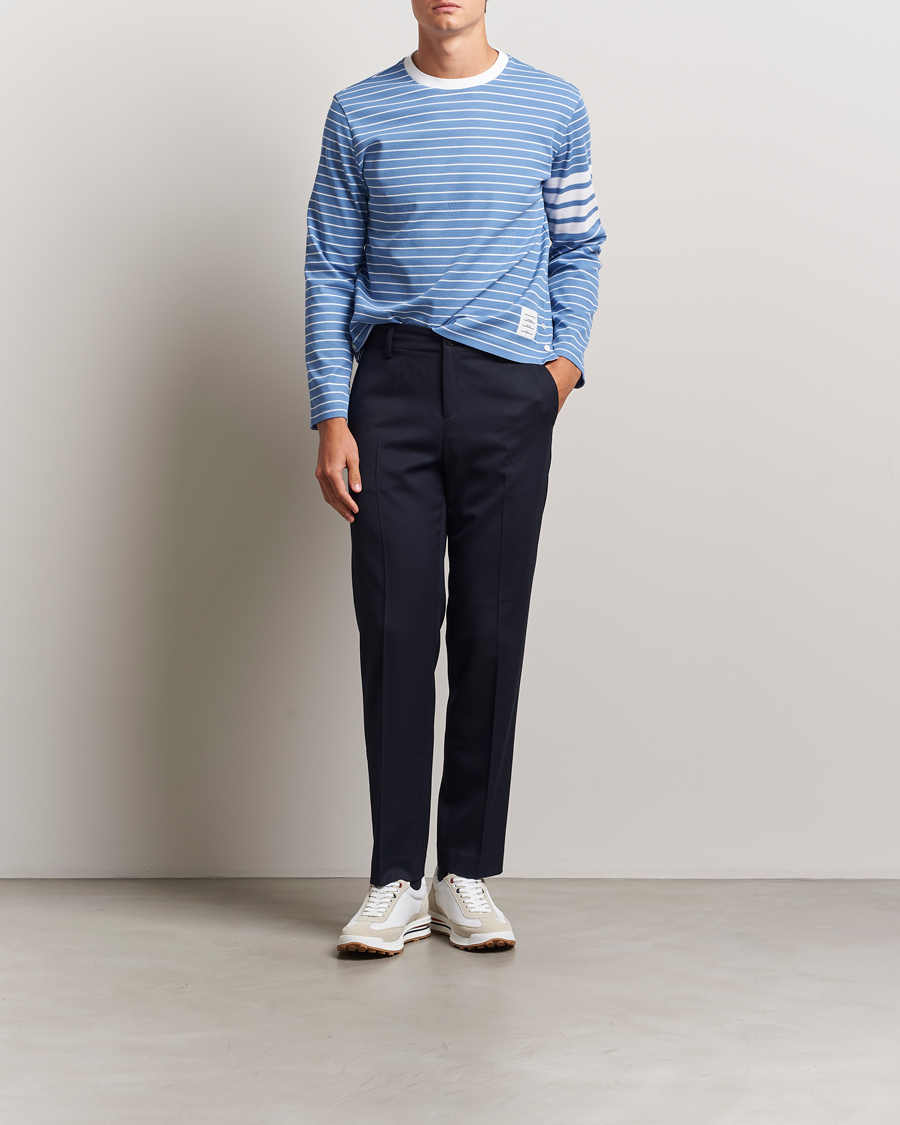 Homme | T-shirts | Thom Browne | Long Sleeve T-Shirt Blue/White