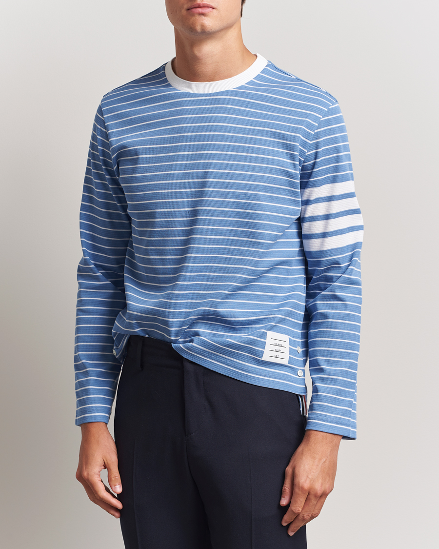 Homme | T-shirts | Thom Browne | Long Sleeve T-Shirt Blue/White