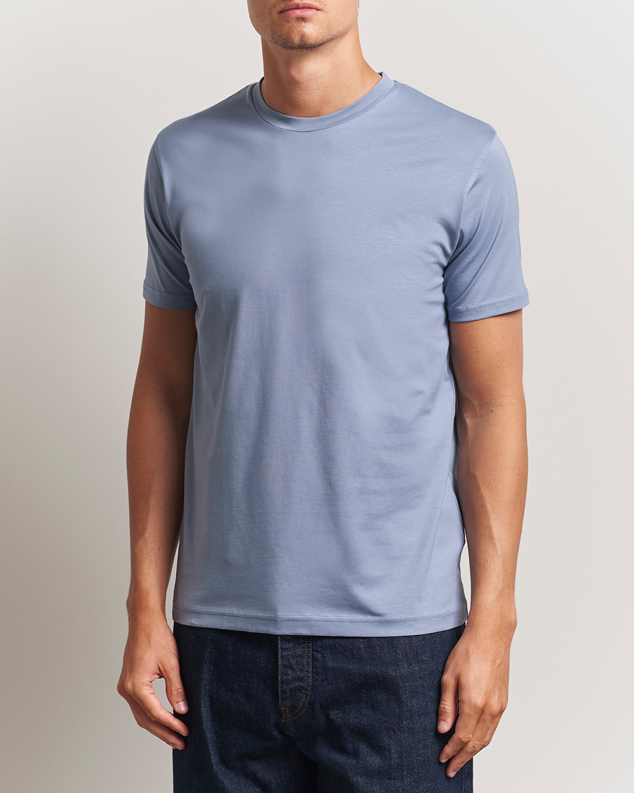 Homme | T-shirts | Sunspel | Riviera Midweight T-Shirt Vintage Blue