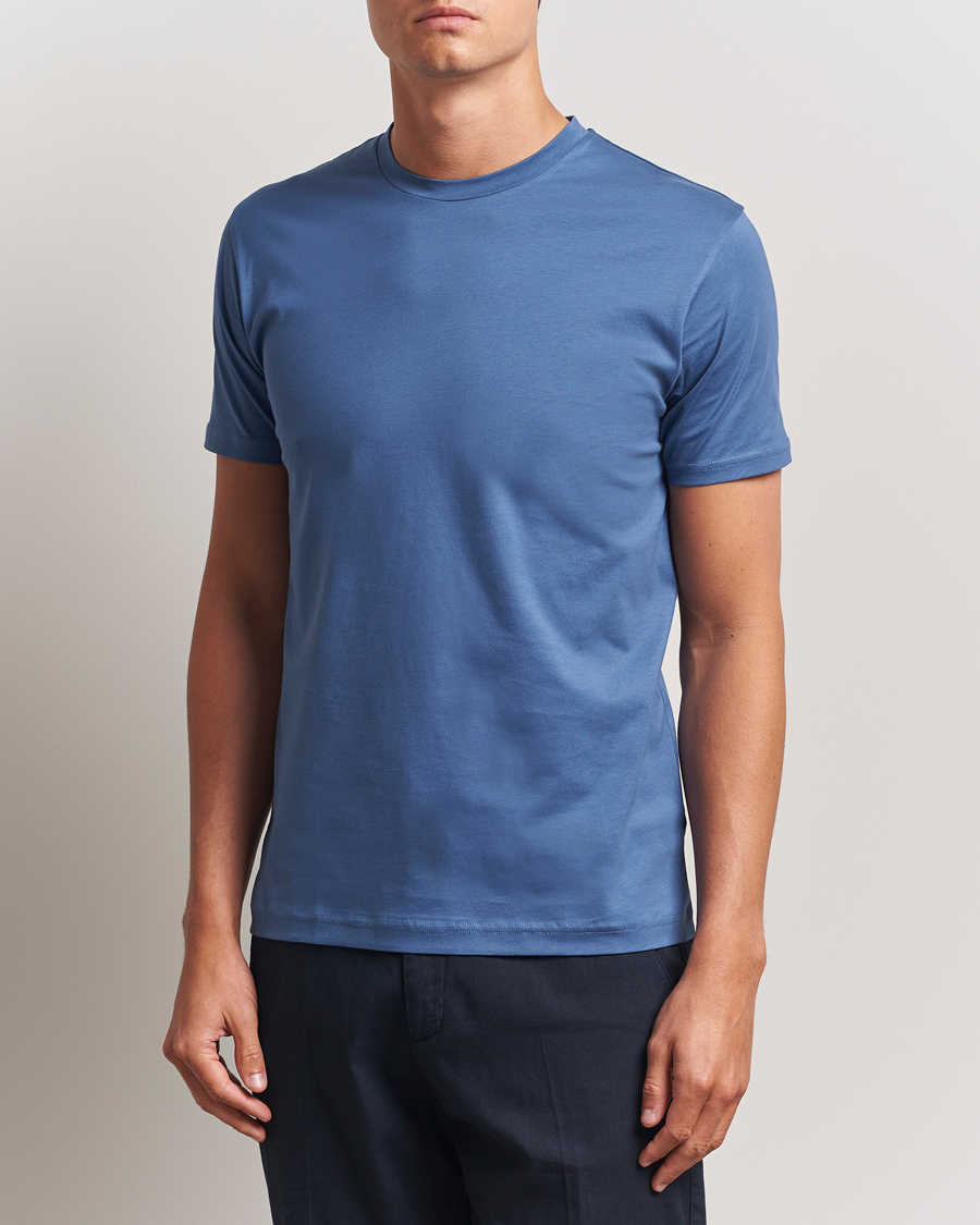 Homme | T-shirts | Sunspel | Riviera Midweight T-Shirt Soft Denim
