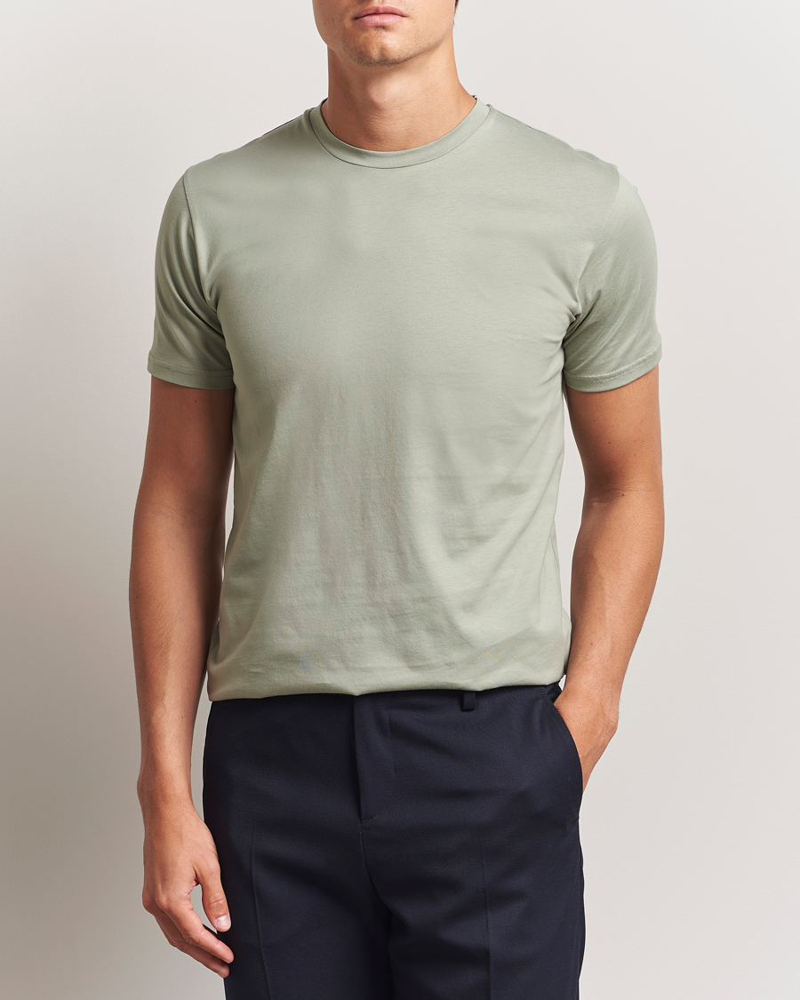 Heren | T-shirts | Sunspel | Riviera Midweight T-Shirt Pastel Green