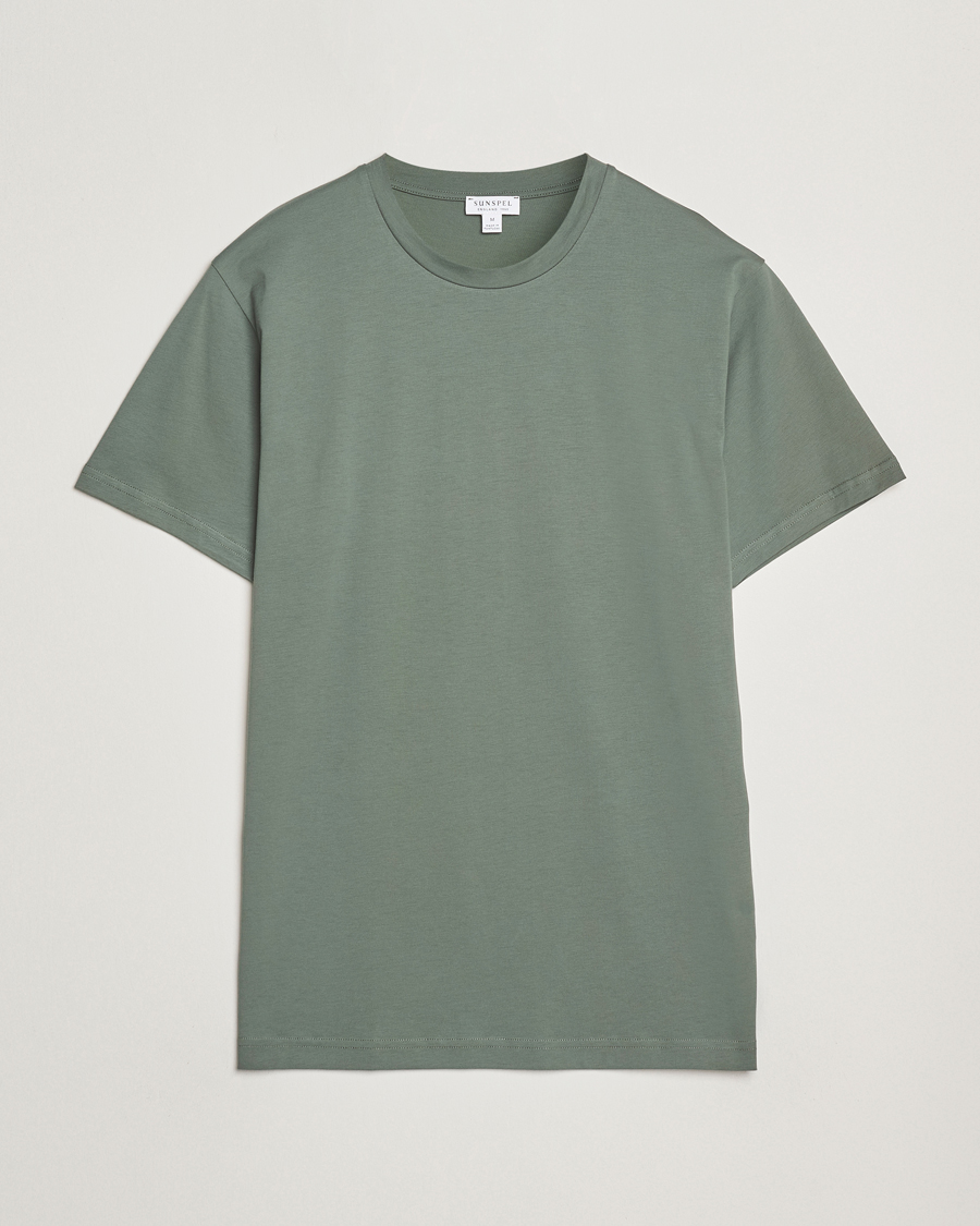 Heren | T-shirts | Sunspel | Riviera Midweight T-Shirt Dusk Green