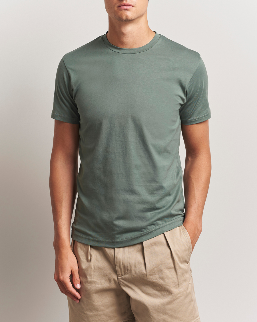 Heren | T-shirts | Sunspel | Riviera Midweight T-Shirt Dusk Green