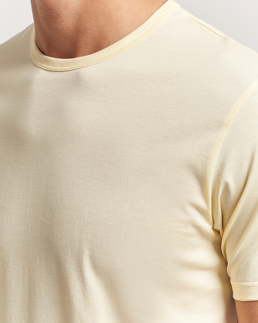 Heren | T-shirts | Sunspel | Crew Neck Q82 Cotton T-Shirt Buttermilk