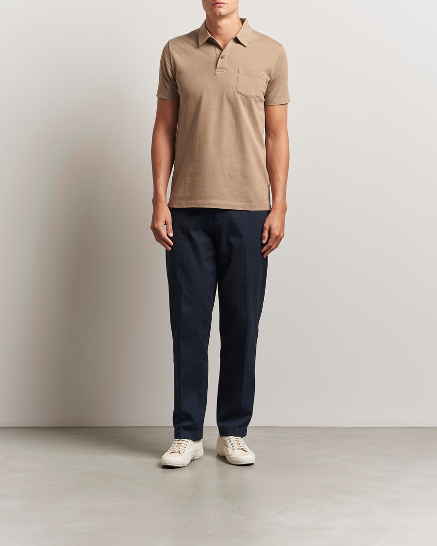 Homme | Polos | Sunspel | Riviera Polo Shirt Dune