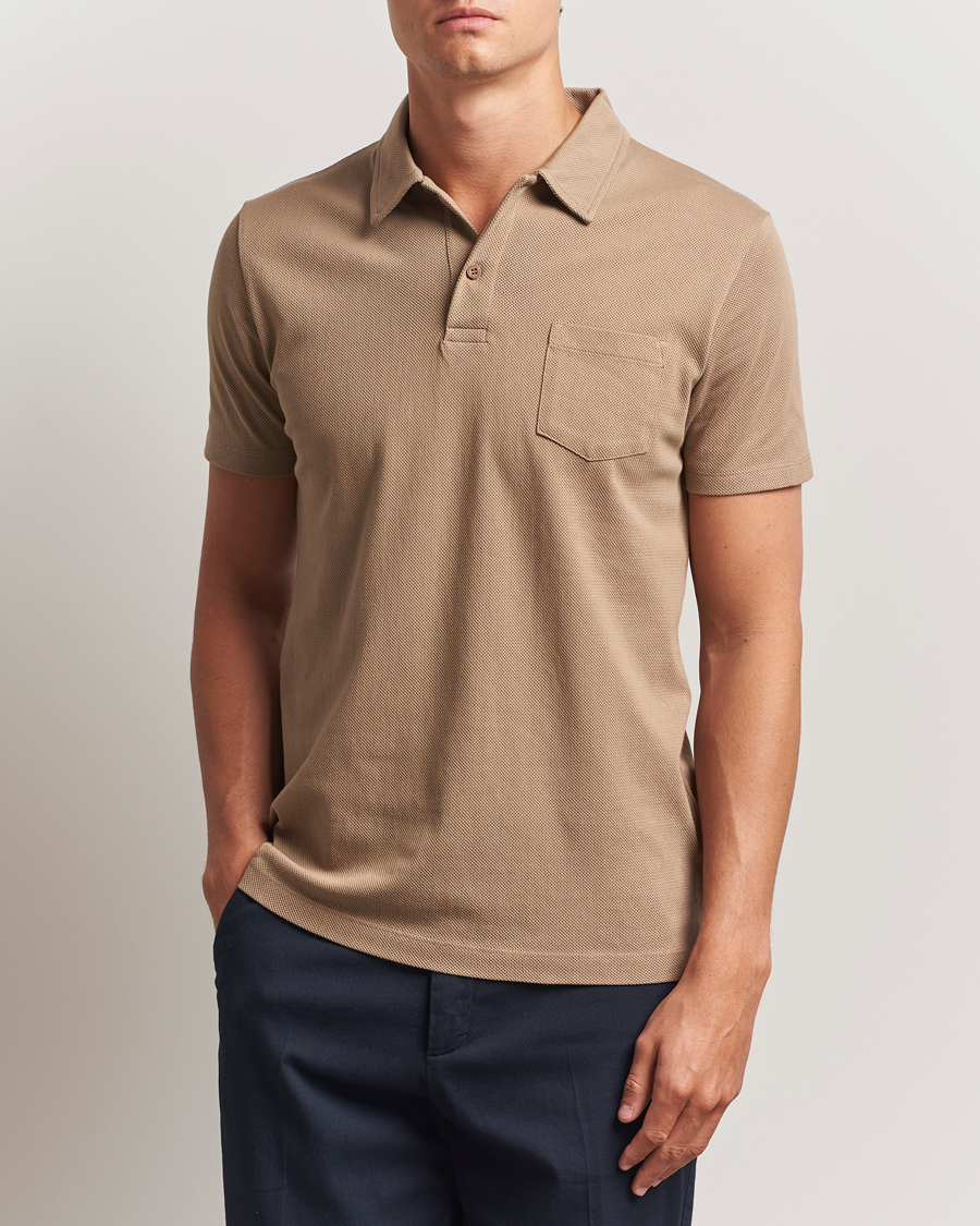Homme | Polos | Sunspel | Riviera Polo Shirt Dune
