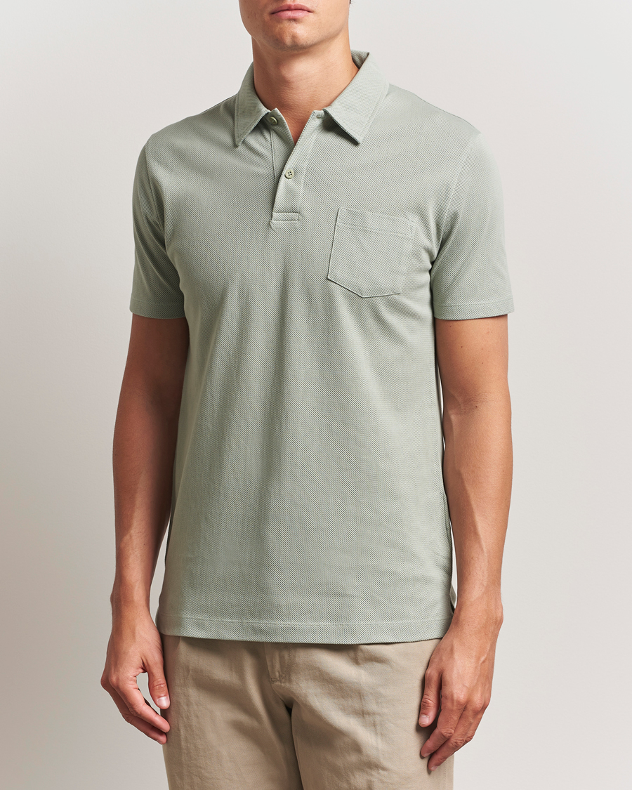 Homme | Polos | Sunspel | Riviera Polo Shirt Pastel Green