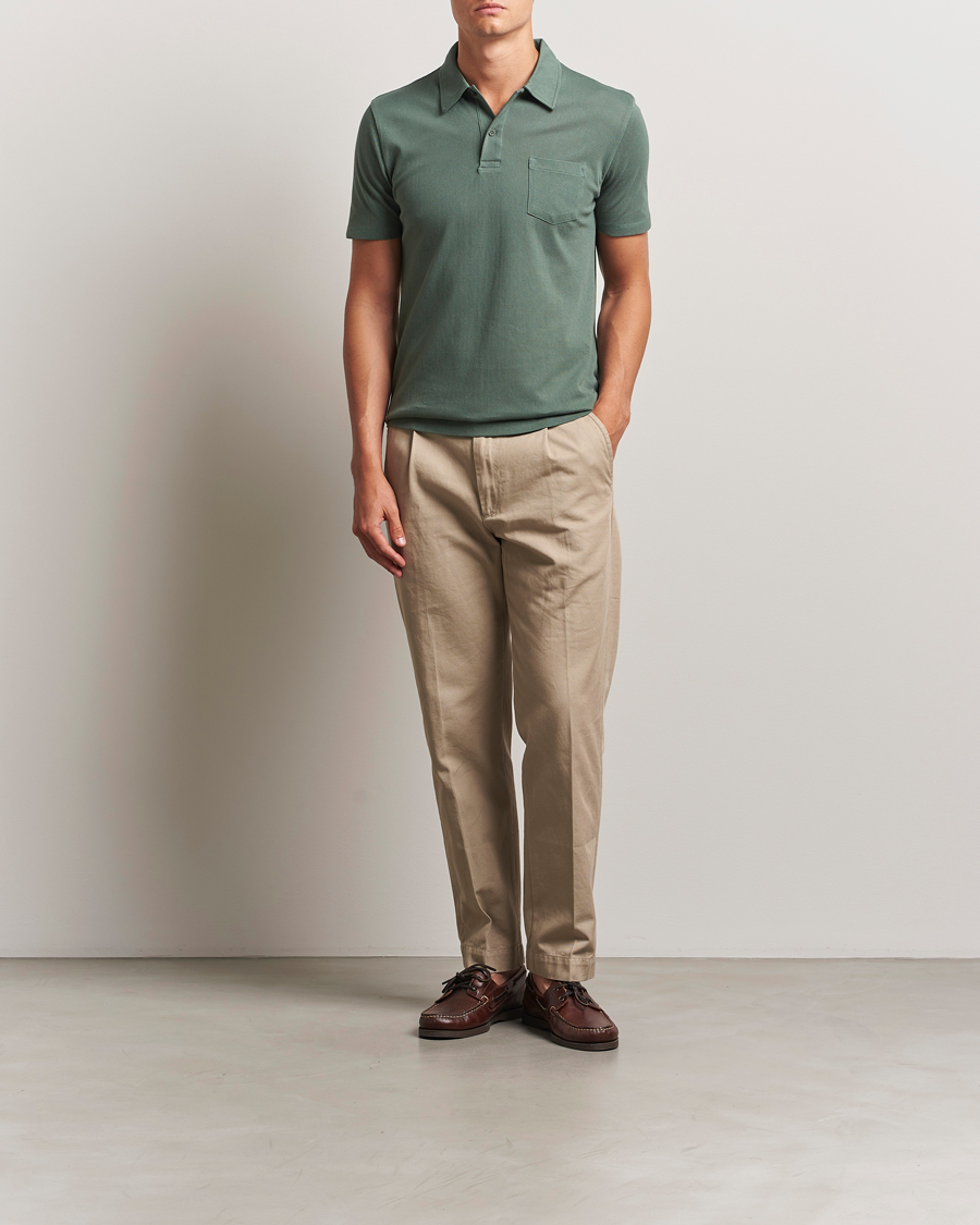 Homme | Polos | Sunspel | Riviera Polo Shirt Dusk Green