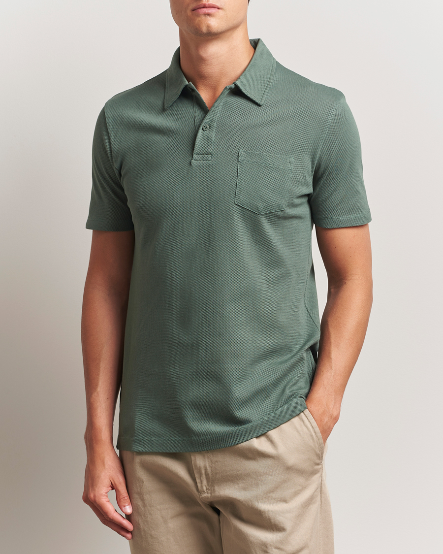 Homme | Polos | Sunspel | Riviera Polo Shirt Dusk Green