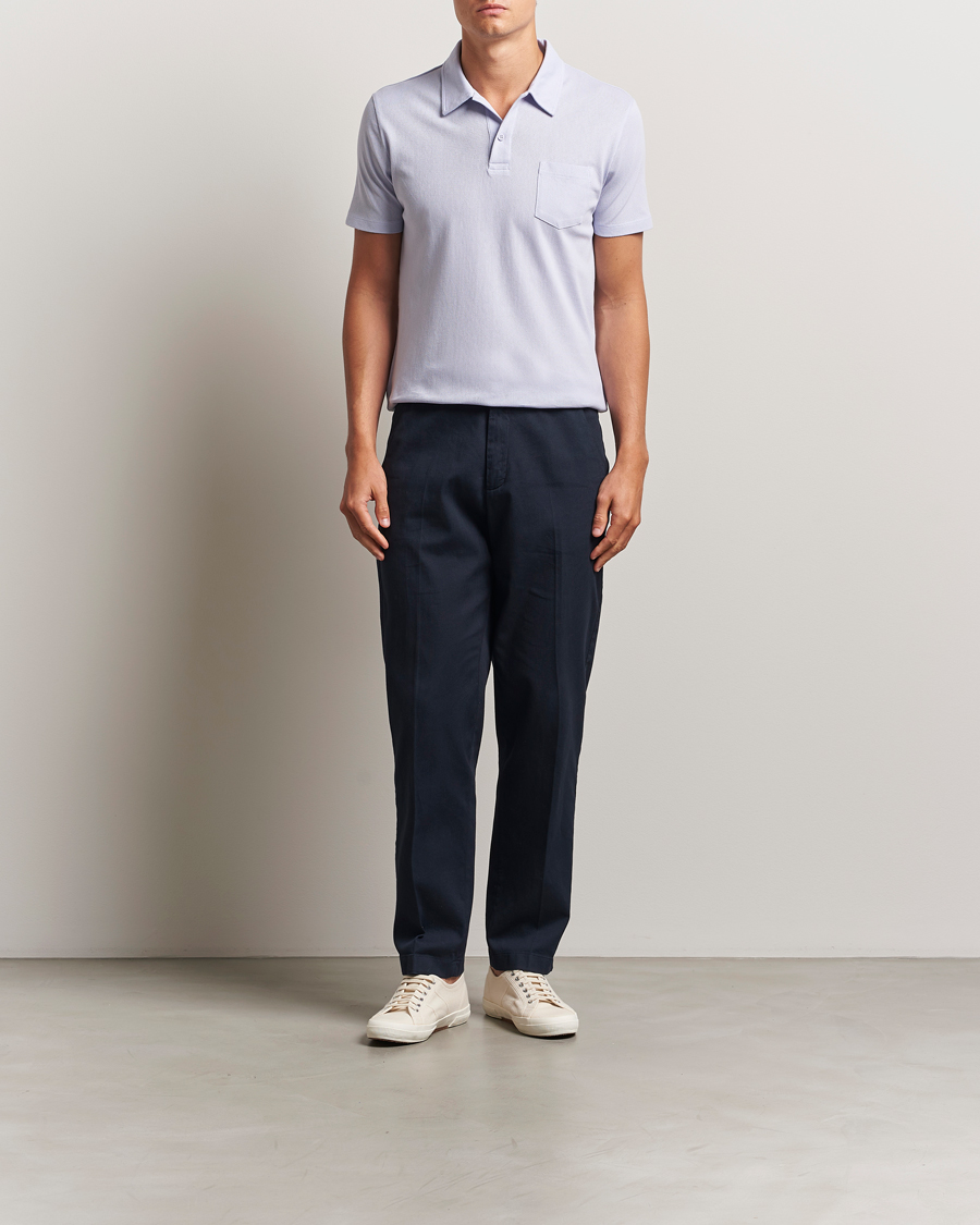 Homme | Polos | Sunspel | Riviera Polo Shirt Pale Lilac