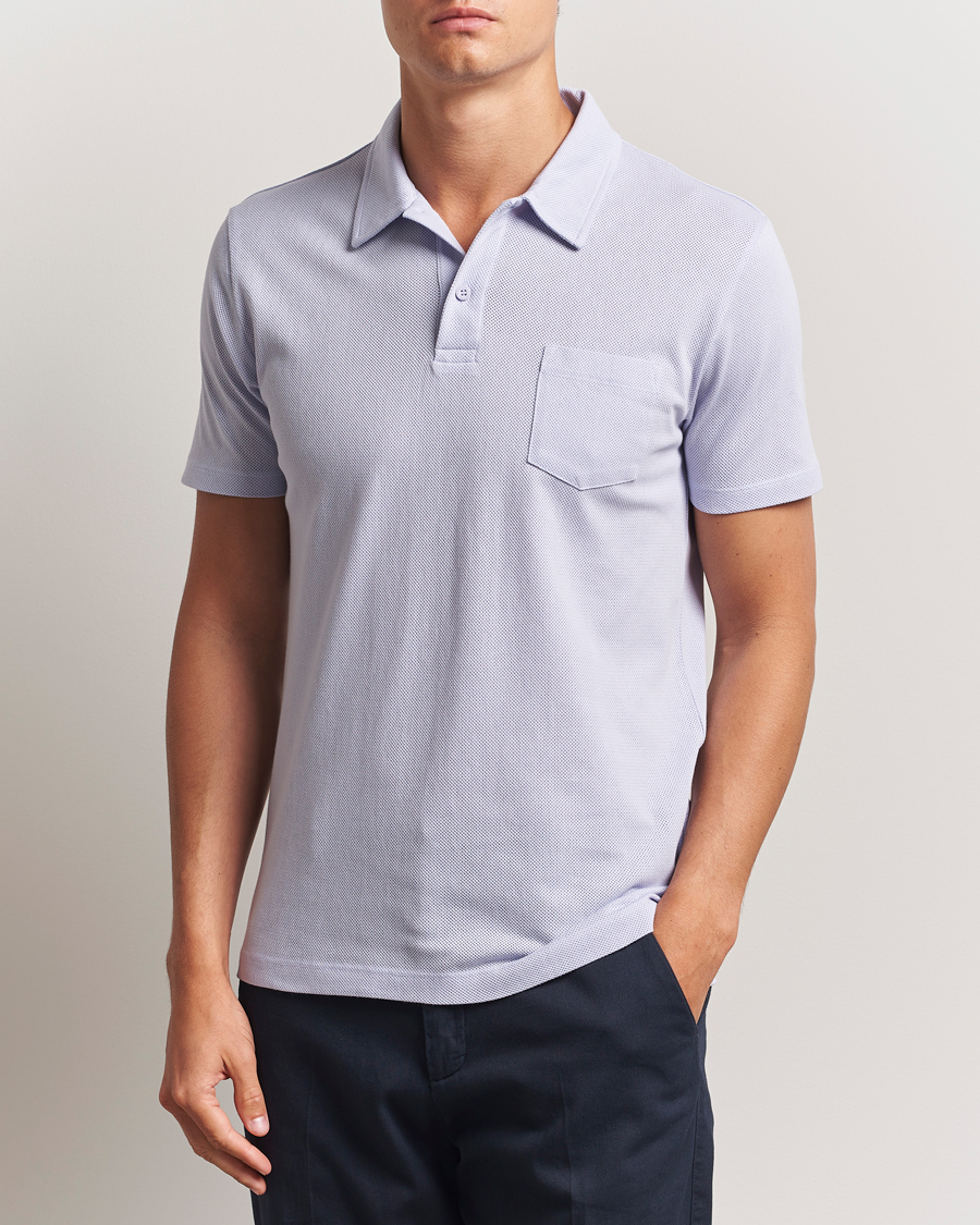 Homme | Polos | Sunspel | Riviera Polo Shirt Pale Lilac