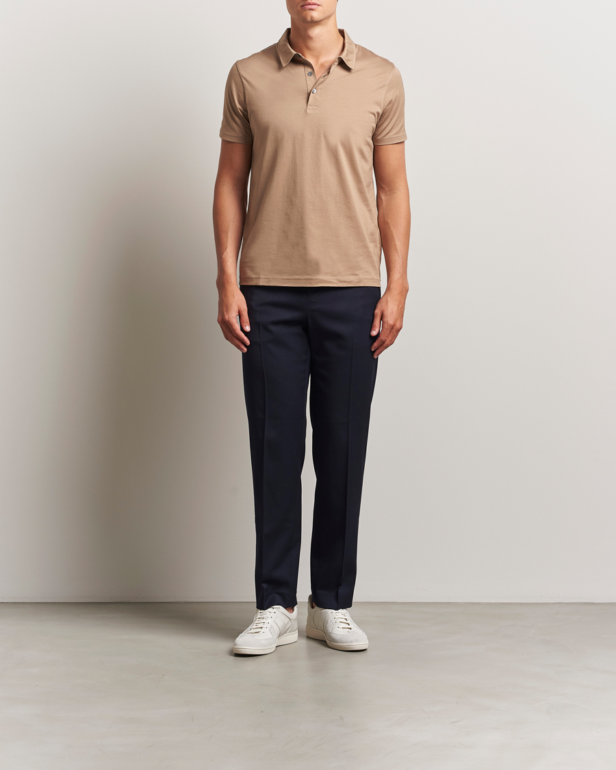 Homme | Polos | Sunspel | Cotton Jersey Polo Dune