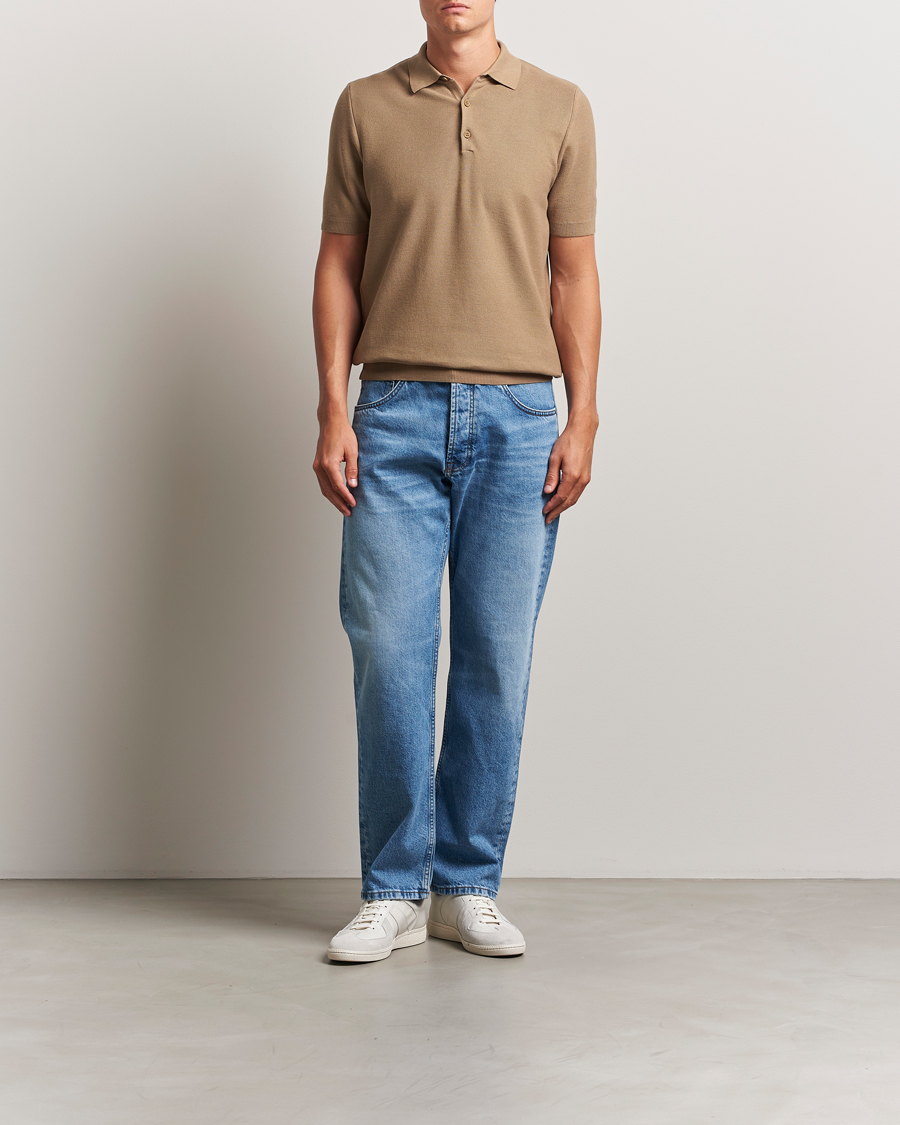 Homme | Polos | Sunspel | Fine Texture Polo Dune