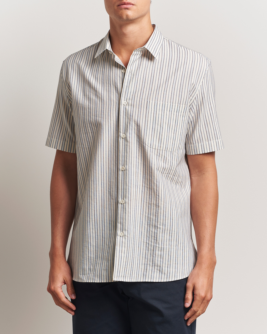 Homme | Chemises | Sunspel | Vintage Stripe Shirt Ecru/Denim