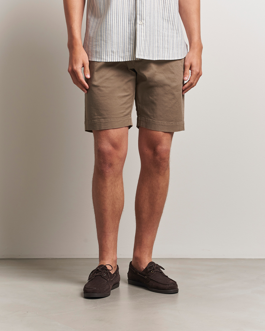 Homme | Shorts | Sunspel | Cotton Chino Shorts Dark Stone