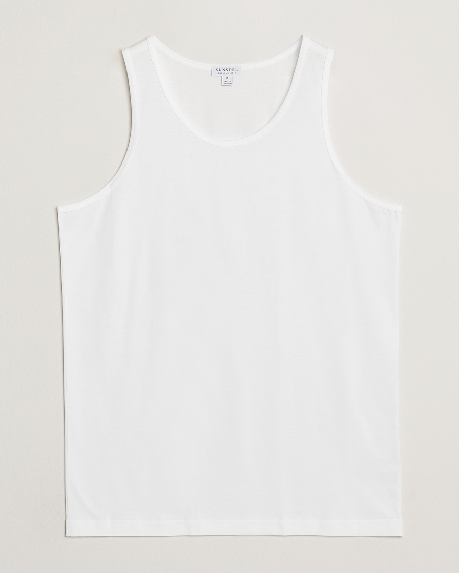 Homme | T-shirts | Sunspel | Superfine Cotton Underwear Vest White
