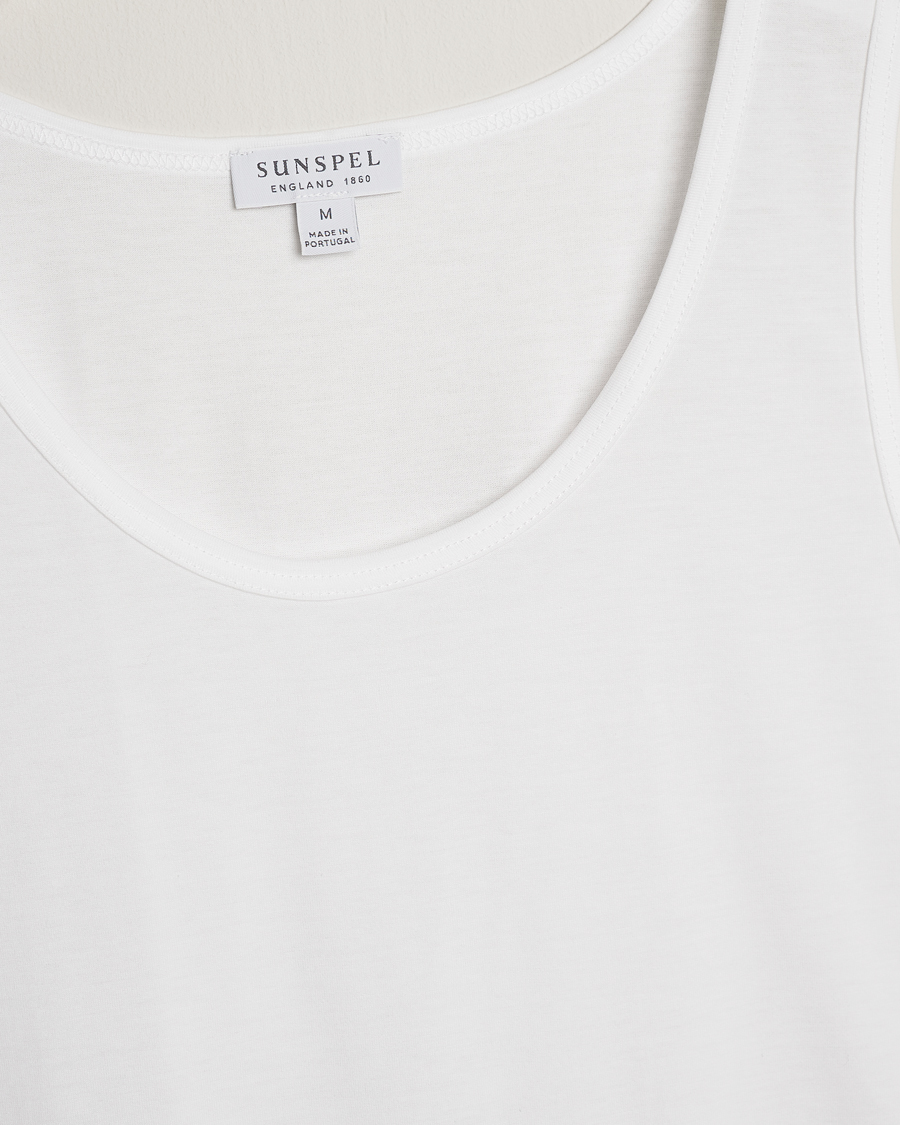 Homme | T-shirts | Sunspel | Superfine Cotton Underwear Vest White