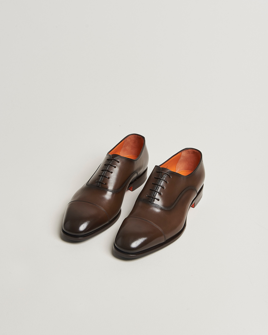 Homme | Chaussures Oxford | Santoni | Adrian Oxford Dark Brown Calf