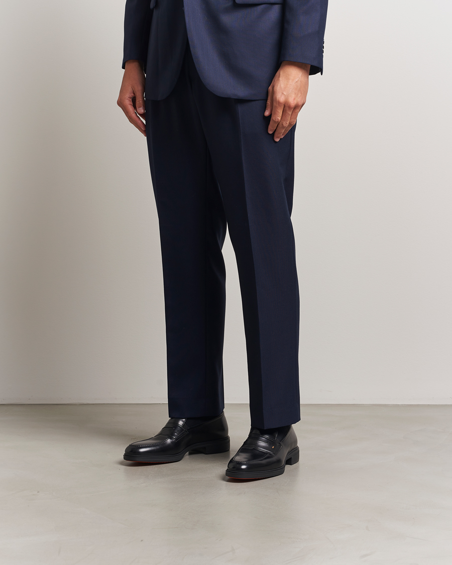 Homme | Loafers | Santoni | Easy Penny Loafer Black Calf