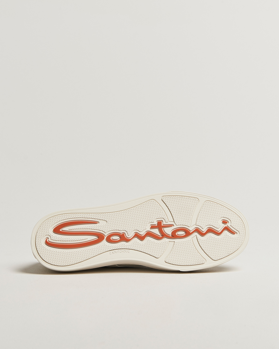 Heren | Sneakers | Santoni | Double Buckle Sneakers White Grain