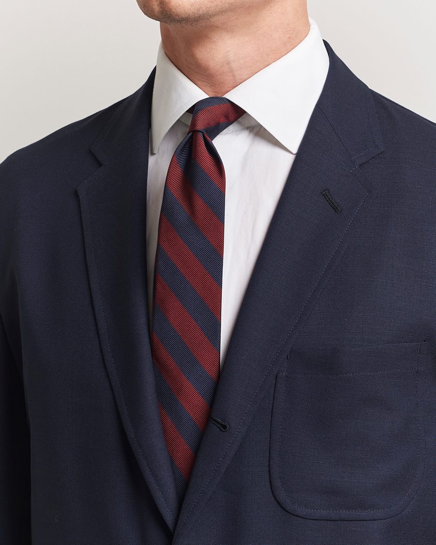 Homme | Cravates | Kamakura Shirts | Kamakura ShirtsVintage Ivy Regimental Stripe Silk TieNavy/Burgundy