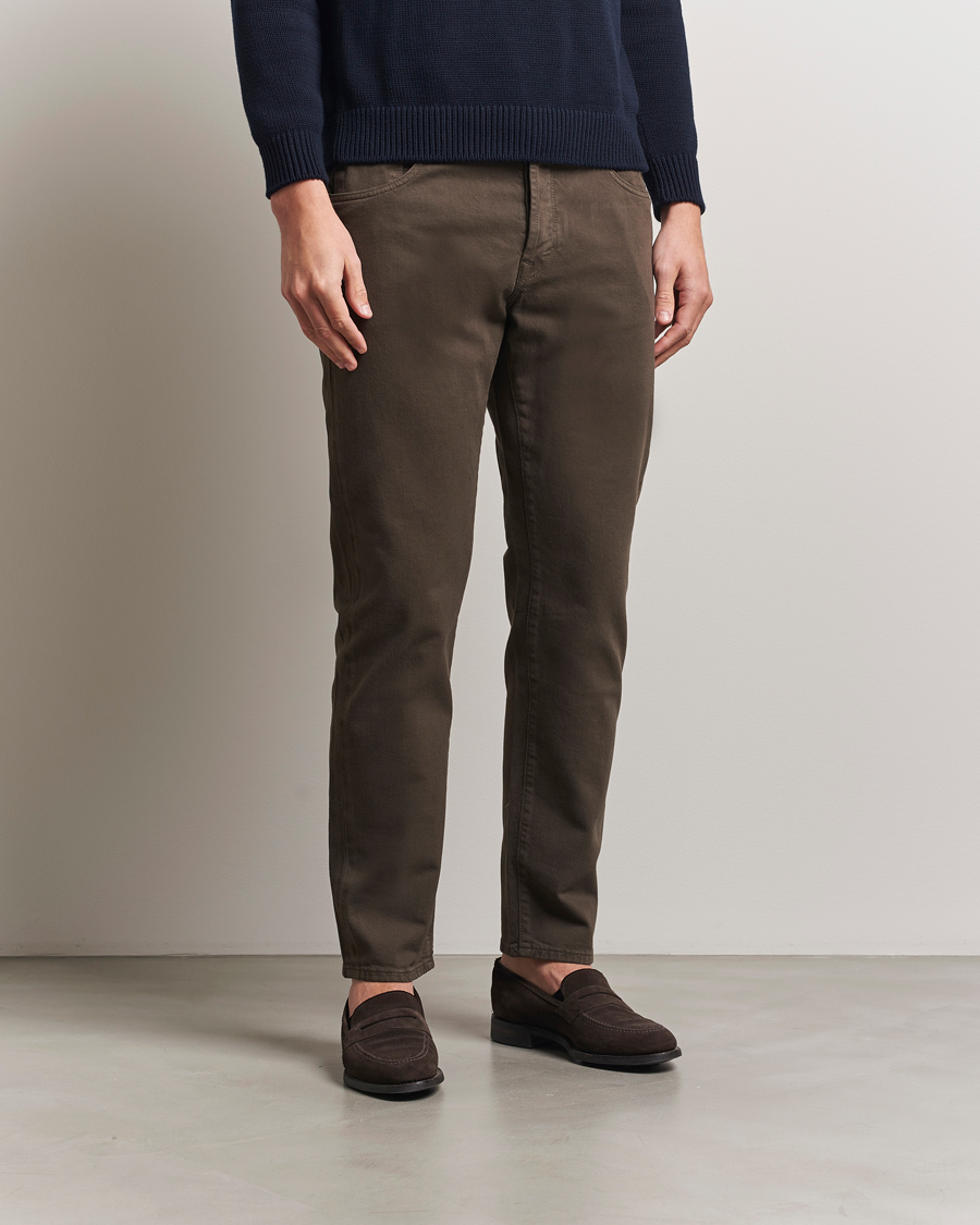 Heren | Broeken | Incotex | 5-Pocket Cotton Stretch Pants Dark Brown