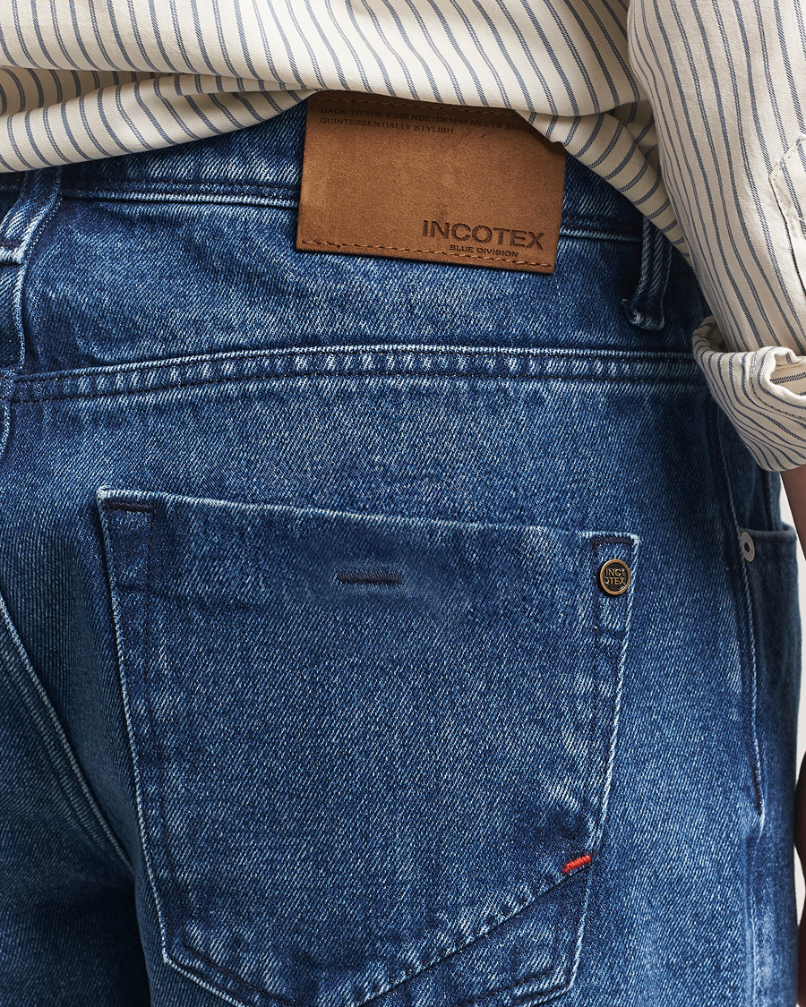Heren | Jeans | Incotex | 5-Pocket Stretch Denim Dark Wash