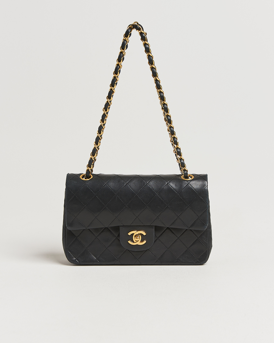 Homme | Gifts for Her | Chanel Pre-Owned | Classic Double Flap Small Lambskin Black