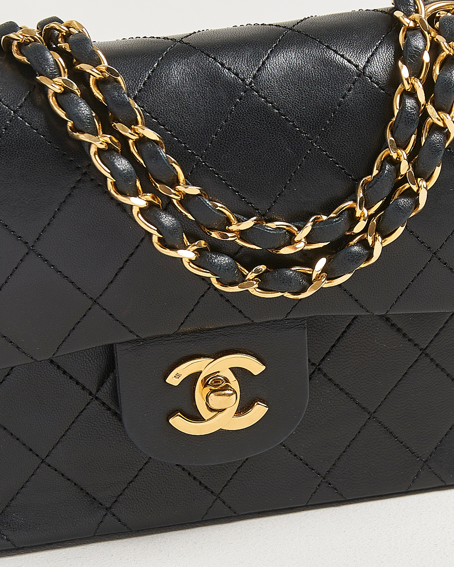 Homme | Gifts for Her | Chanel Pre-Owned | Classic Double Flap Small Lambskin Black