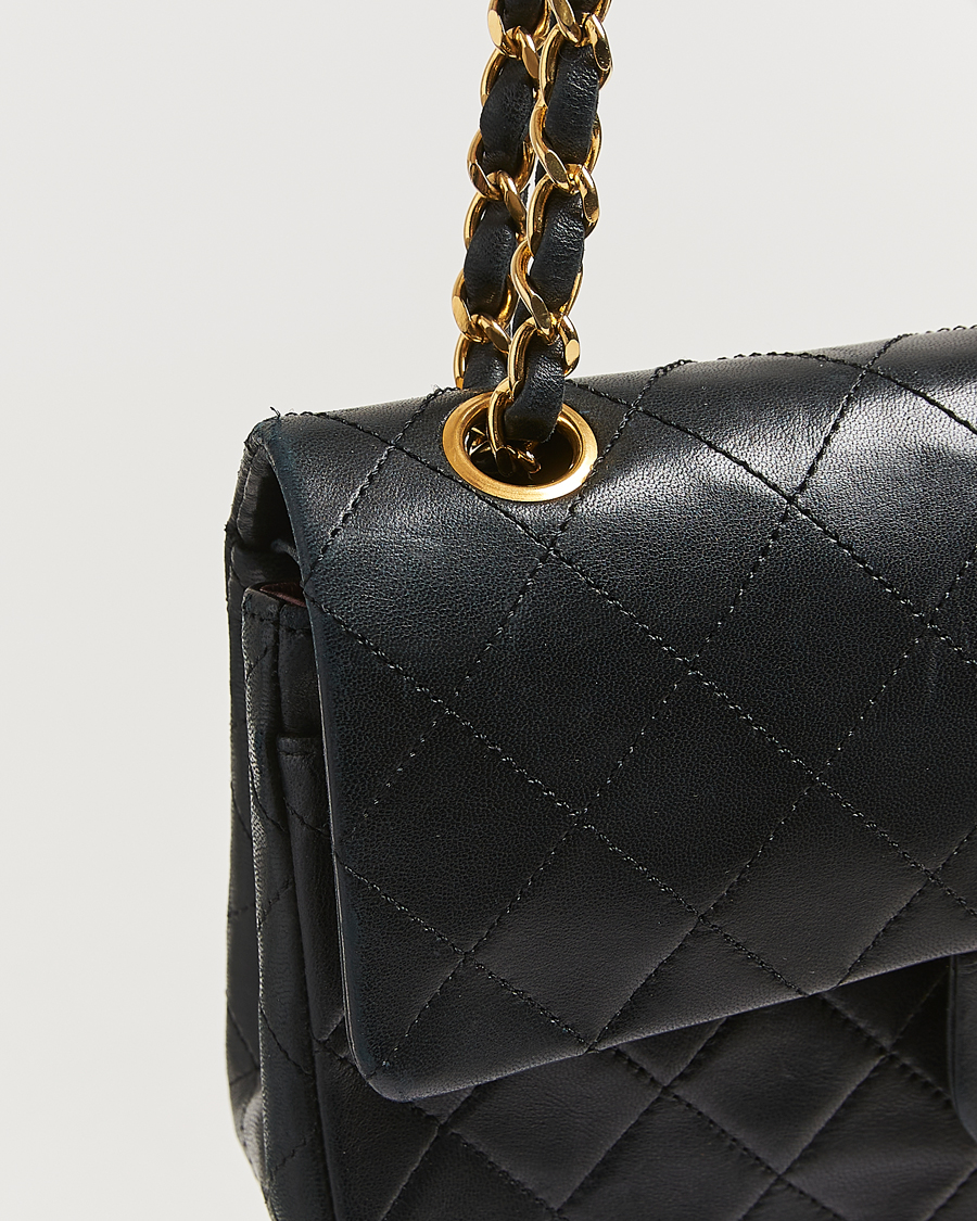 Homme | Gifts for Her | Chanel Pre-Owned | Classic Double Flap Small Lambskin Black