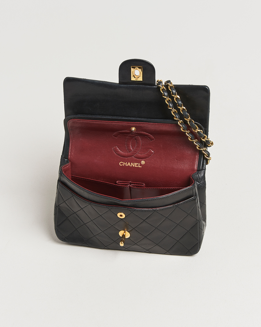 Homme | Gifts for Her | Chanel Pre-Owned | Classic Double Flap Small Lambskin Black