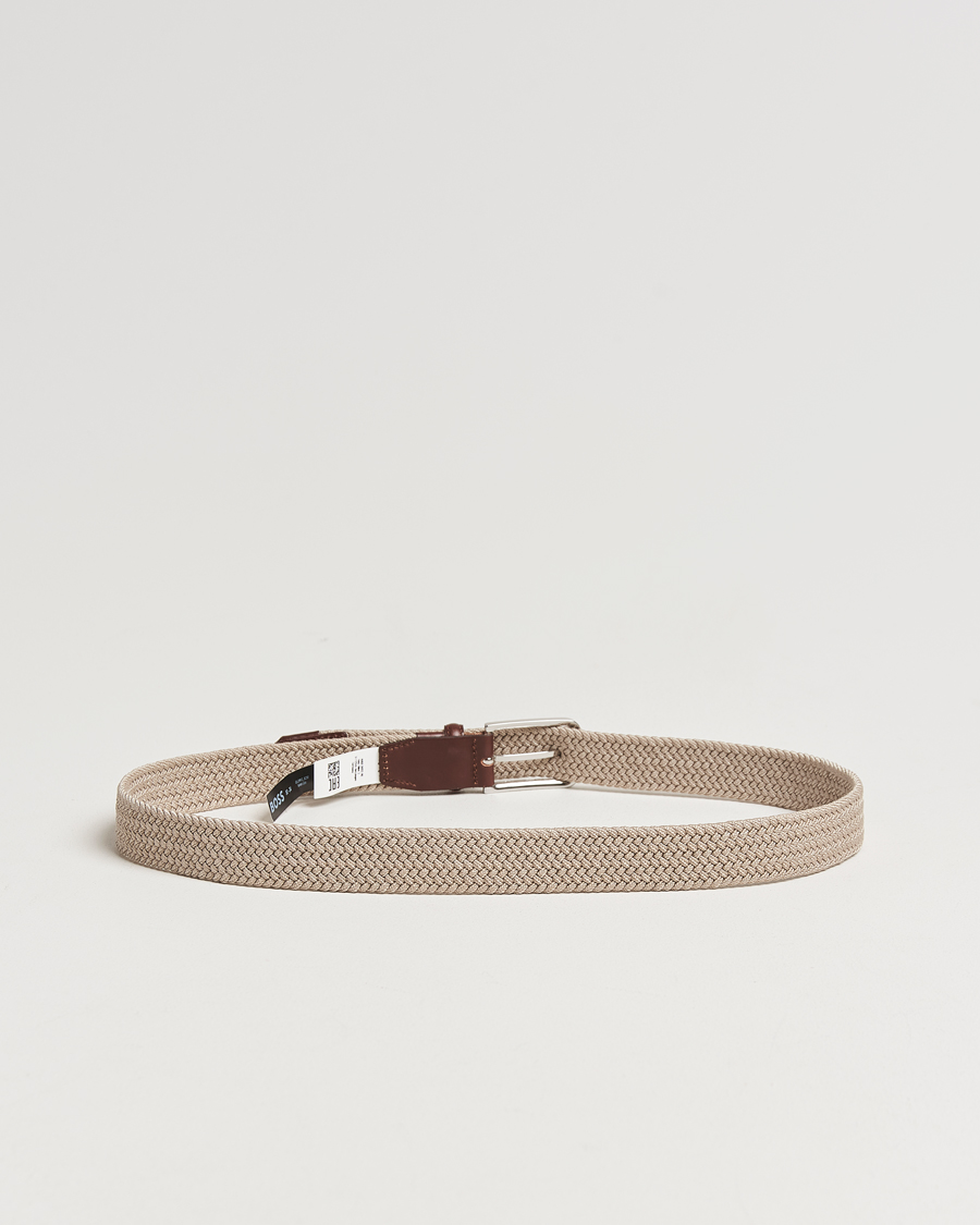 Heren | Riemen | BOSS BLACK | Clorio Elastic Woven Belt Light Beige