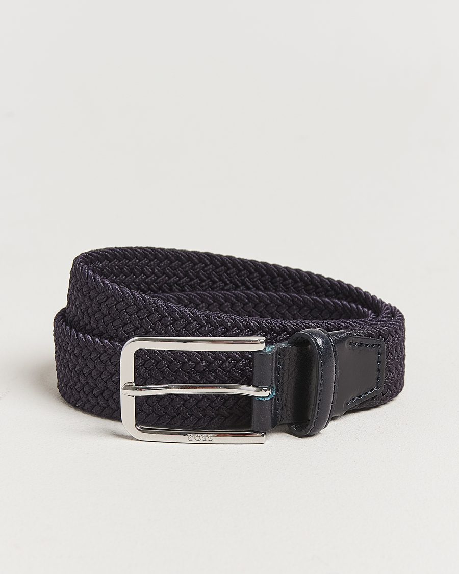Heren | Riemen | BOSS BLACK | Clorio Elastic Woven Belt Navy