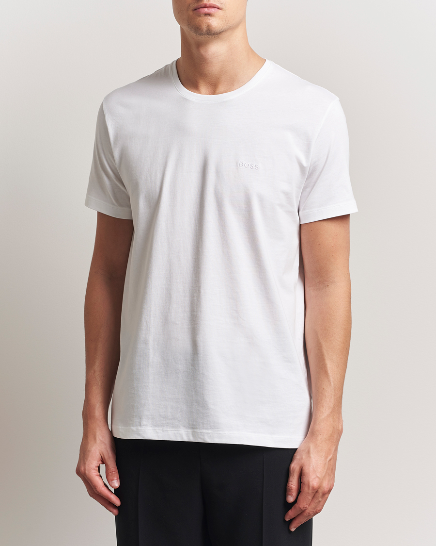Heren | T-shirts | BOSS BLACK | 2-Pack Relaxed Fit Crew Neck T-Shirt White