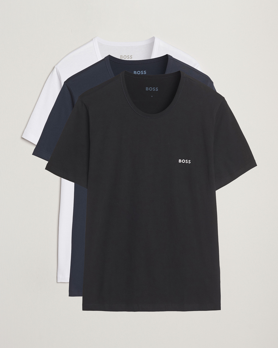 Homme | T-shirts | BOSS BLACK | 3-Pack Crew Neck T-Shirt White/Navy/Black