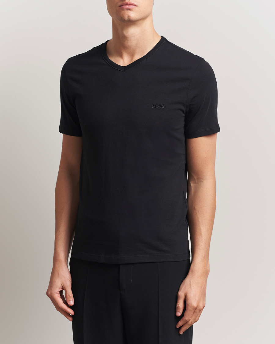 Homme | T-shirts | BOSS BLACK | 3-Pack V-Neck T-Shirt Black