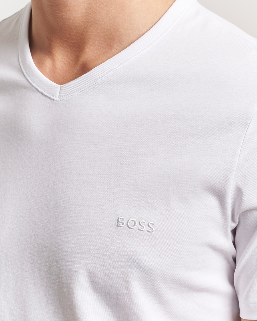 Homme | T-shirts | BOSS BLACK | 3-Pack V-Neck T-Shirt White