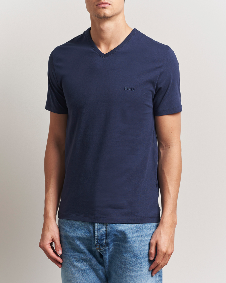 Homme | T-shirts | BOSS BLACK | 3-Pack V-Neck T-Shirt Black/Blue/Grey